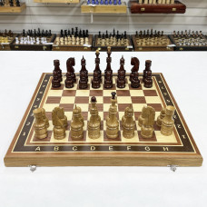 Шахматы деревянные  красное дерево с фигурами из дуба ручной работы 50 см