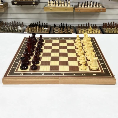 Шахматы эксклюзивные красное дерево Стаунтон ретро падук большие