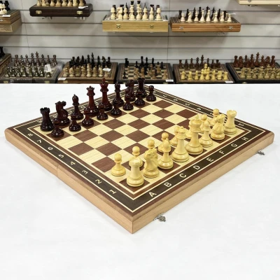 Шахматы эксклюзивные красное дерево Стаунтон ретро падук большие