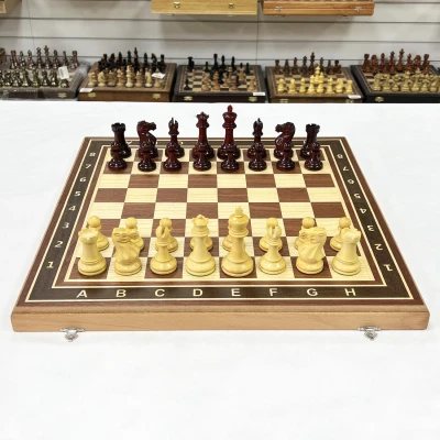 Шахматы эксклюзивные красное дерево Стаунтон ретро падук большие