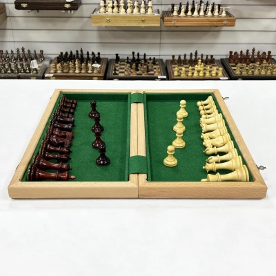 Шахматы эксклюзивные красное дерево Стаунтон ретро падук большие