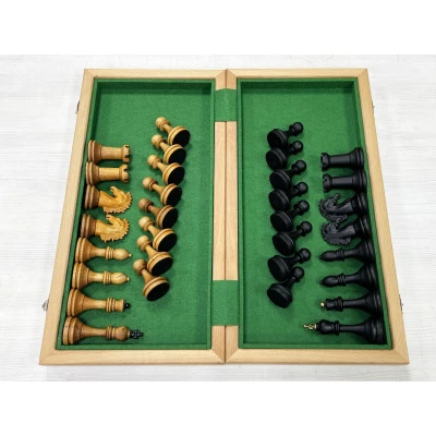 Шахматы турнирные красное дерево Стаунтон рус. 50 см