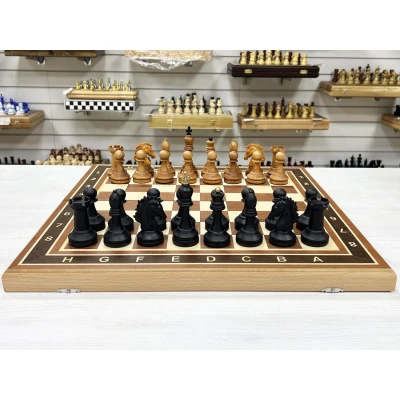 Шахматы турнирные красное дерево Стаунтон рус. 50 см