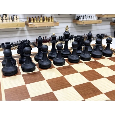 Шахматы турнирные красное дерево Стаунтон рус. 50 см