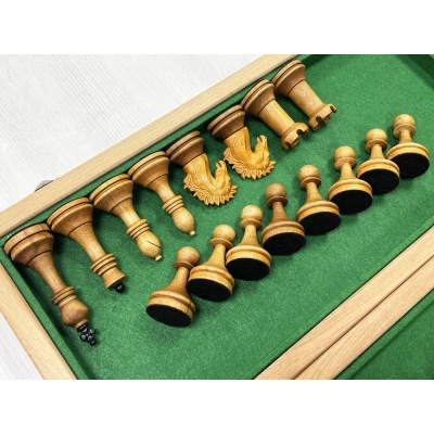 Шахматы турнирные красное дерево Стаунтон рус. 50 см