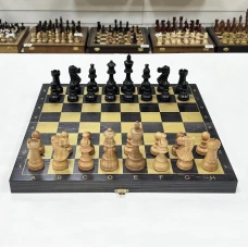 Шахматы деревянные черное золото с фигурами Индийский стаунтон