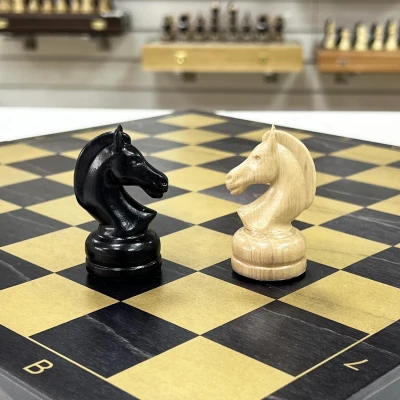 Шахматы деревянные черное золото Премиальные