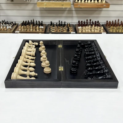 Шахматы деревянные черное золото Премиальные