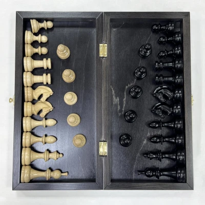 Шахматы деревянные черное золото Премиальные