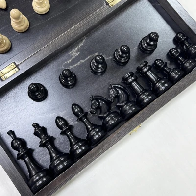 Шахматы деревянные черное золото Премиальные