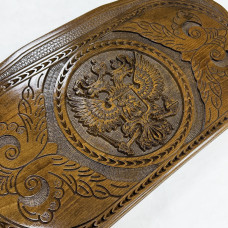 Нарды резные из массива бука Герб узорные 60 см