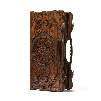 Нарды подарочные деревянные резной Орнамент с ручкой 60 см