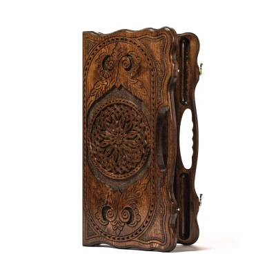 Нарды подарочные деревянные резной Орнамент с ручкой 60 см