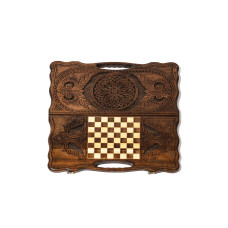 Нарды подарочные деревянные резной Орнамент с ручкой 60 см Нарды подарочные деревянные резной Орнамент с ручкой 60 см