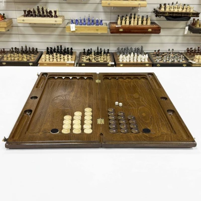 Нарды из массива бука Традиционные NEW без узоров 60 см