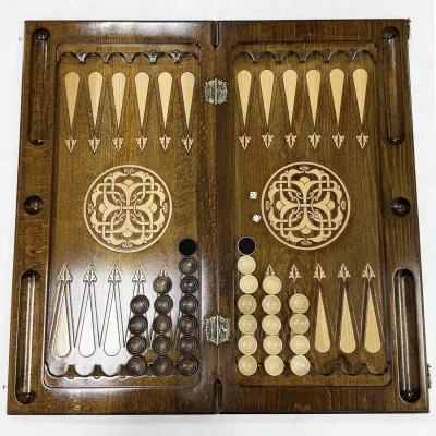 Нарды подарочные резные Орнамент ручной работы 60 см с чехлом