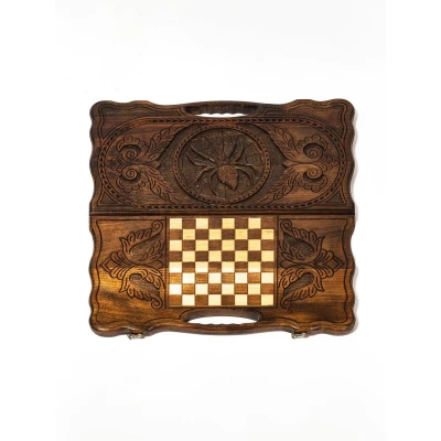 Нарды подарочные резные Паук большие ручной работы