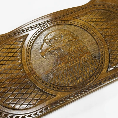 Нарды подарочные резные из массива бука Голова орла 60 см