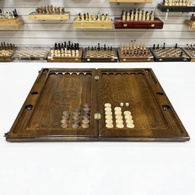 Нарды резные ручной работы Цветочный орнамент большие 60 см