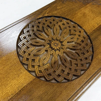 Нарды резные ручной работы Цветочный орнамент большие 60 см