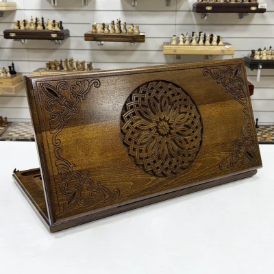 Нарды резные ручной работы Цветочный орнамент большие 60 см