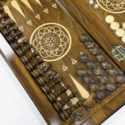 Набор 3 в 1 шахматы нарды шашки Ажурный узор 50 см