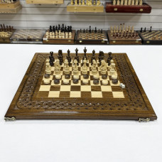 Набор 3 в 1 шахматы нарды шашки Ажурный узор 50 см