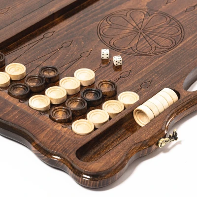 Нарды резные с ручной Узорные деревянные большие 60 см