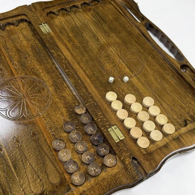 Нарды резные с ручной Узорные деревянные большие 60 см