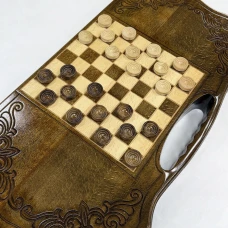 Нарды резные с ручной Узорные деревянные большие 60 см