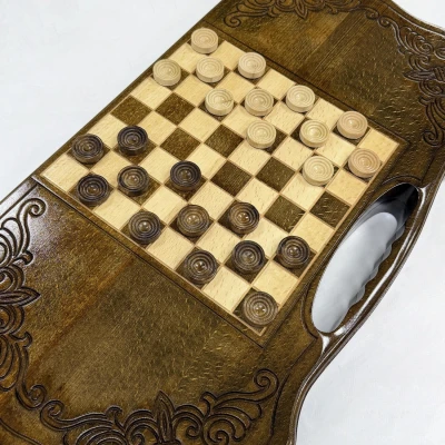 Нарды резные с ручной Узорные деревянные большие 60 см