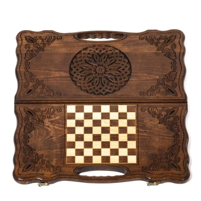 Нарды резные с ручной Узорные деревянные большие 60 см