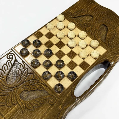 Нарды из массива бука подарочные Голова гепарда 60 см