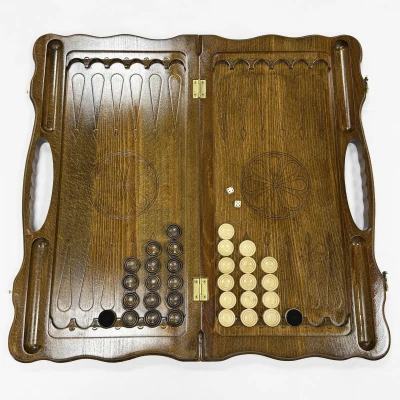 Нарды из массива бука подарочные Голова гепарда 60 см