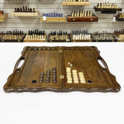 Нарды из массива бука подарочные Голова гепарда 60 см