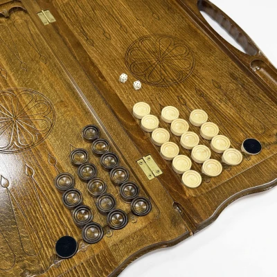 Нарды из массива бука подарочные Голова гепарда 60 см