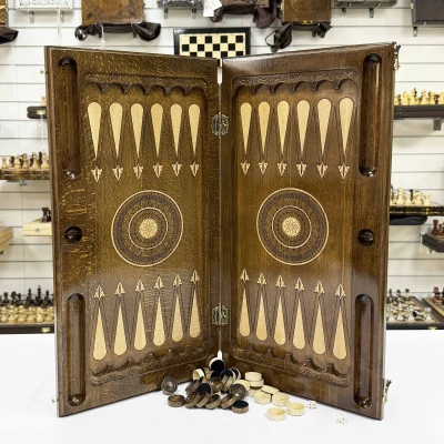 Нарды из массива бука Бесконечность премиум большие