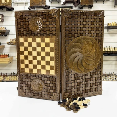 Нарды из массива бука Бесконечность премиум большие