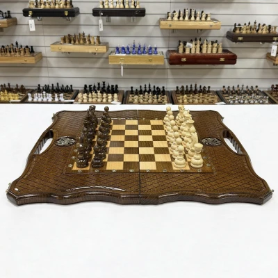 Шахматы нарды шашки Герб резные премиум ручной работы 60 см