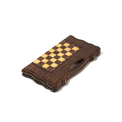 Шахматы нарды шашки 3 в 1 резные ручной работы 60 см в чехле большие