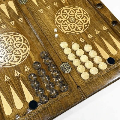 Нарды подарочные из массива бука Голова орла премиум 60 см