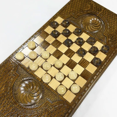 Нарды подарочные из массива бука Голова орла премиум 60 см