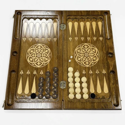 Нарды подарочные из массива бука Голова орла премиум 60 см