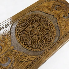 Нарды резные из массива бука Орнамент-2 прямые 60 см