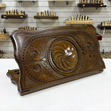 Нарды резные подарочные из массива бука Бесконечность 60 см