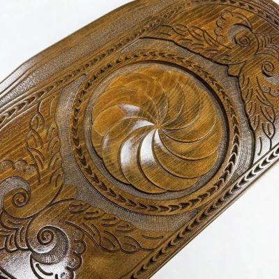 Нарды резные подарочные из массива бука Бесконечность 60 см