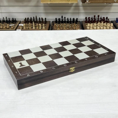 Набор шахматы нарды шашки венге серебро 40 см