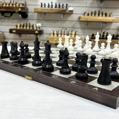 Набор шахматы нарды шашки венге серебро 40 см