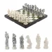 Шахматы подарочные каменные Русские сказки мрамор змеевик/змеевик 40 см