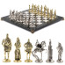 Шахматы подарочные каменные Русь 40 см мрамор змеевик